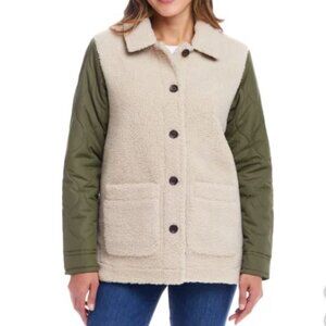 Weatherproof Vintage Ladies' Quilted Mixed Media Jacket, green, L (0994)